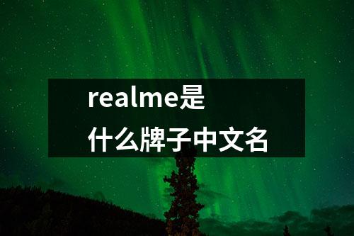 realme是什么牌子中文名
